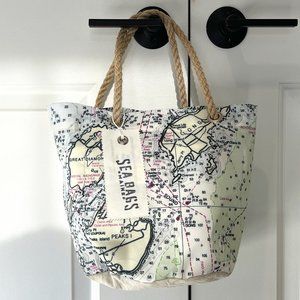 Sea Bags Casco Bay Nautical Chart Bucket Bag NWT! Made from real sails